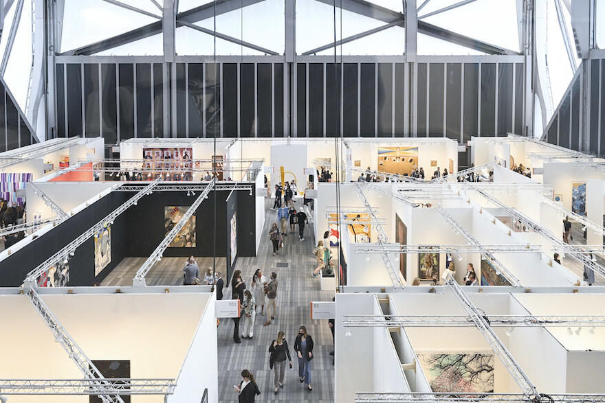 Bird's eye view of 2022 Frieze New York at the Shed